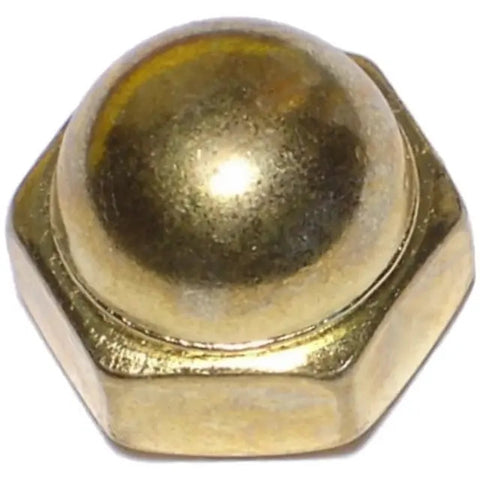 Midwest Fastener 3/8"-16 Solid Brass Coarse Thread Acorn Cap Nuts (80587)