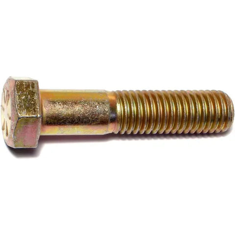 Midwest Fastener 9/16"-12 x 2-1/2" Yellow Zinc Plated Grade 8 Coarse Thread Hex Cap Screws (83705)