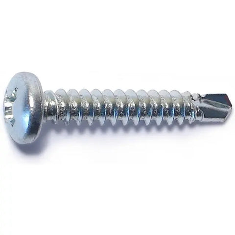 #8-18 x 1" Zinc Plated Steel Phillips Pan Head Self-Drilling Screws (23093)
