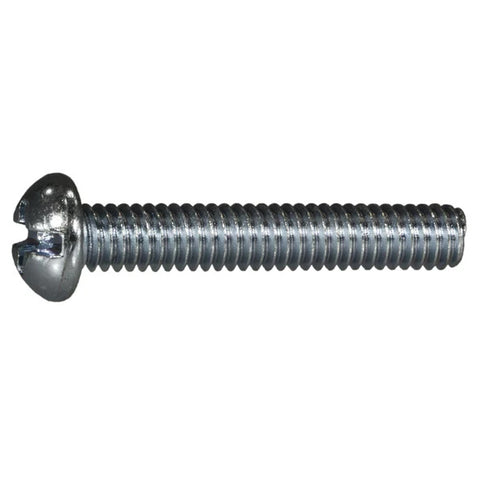 #8-32 x 1" Zinc Plated Steel Coarse Thread Combo Round Head Machine Screws (23979)