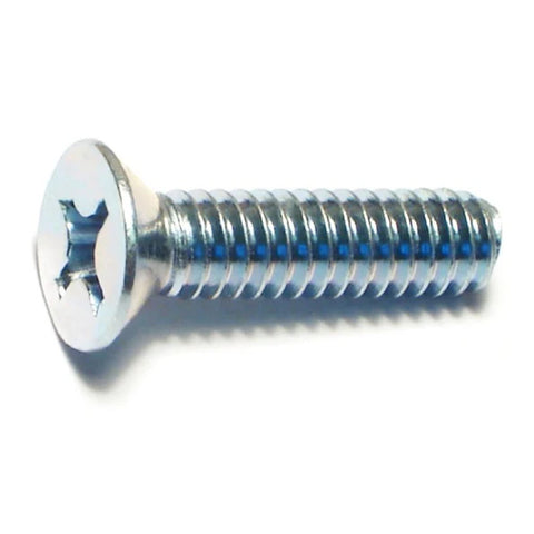 1/4"-20 x 1" Zinc Plated Steel Coarse Thread Phillips Flat Head Machine Screws (24033)