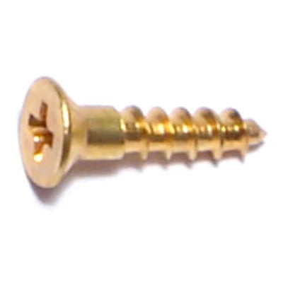 #4 x 1/2" Brass Phillips Flat Head Wood Screws (21181)