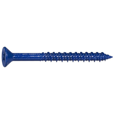 1/4" x 2-3/4" Blue Ruspert Coated Steel Phillips Flat Head Masonry Screws (23344)