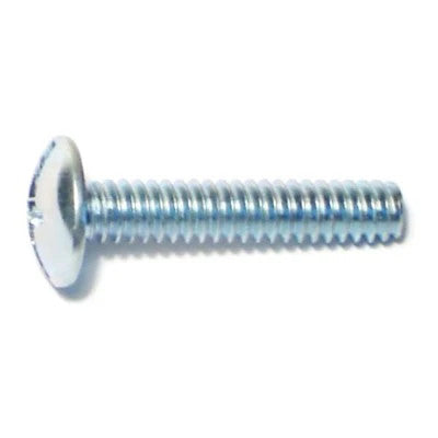 #10-24 x 1" Zinc Plated Steel Coarse Thread Combo Truss Head Machine Screws (82143)