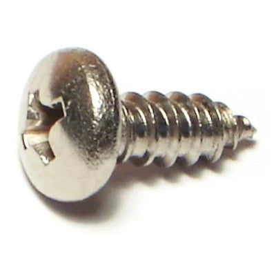#10 x 1/2" 18-8 Stainless Steel Phillips Pan Head Sheet Metal Screws (82263)