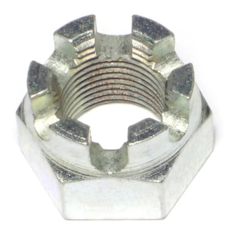 3/4"-16 Zinc Plated Steel Fine Thread Castle Hex Nut (87605)