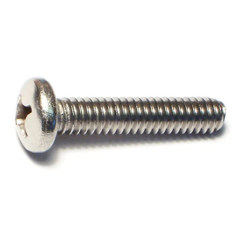 1/4"-20 x 1-1/4" 18-8 Stainless Steel Coarse Thread Phillips Pan Head Machine Screw (82494)