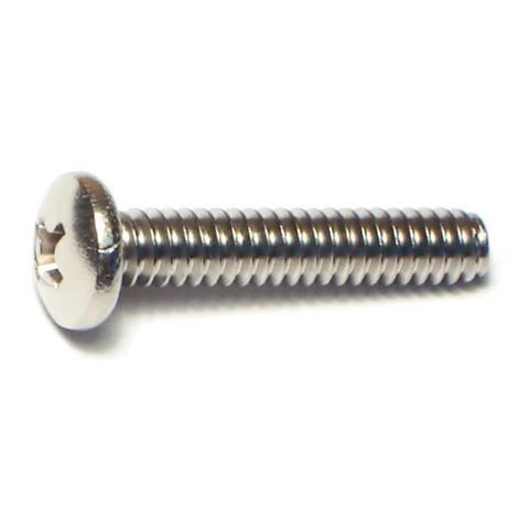 #10-24 x 1" 18-8 Stainless Steel Coarse Thread Phillips Pan Head Machine Screw (82483)