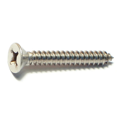 #12 x 1-1/2" 18-8 Stainless Steel Phillips Flat Head Sheet Metal Screw (82235)