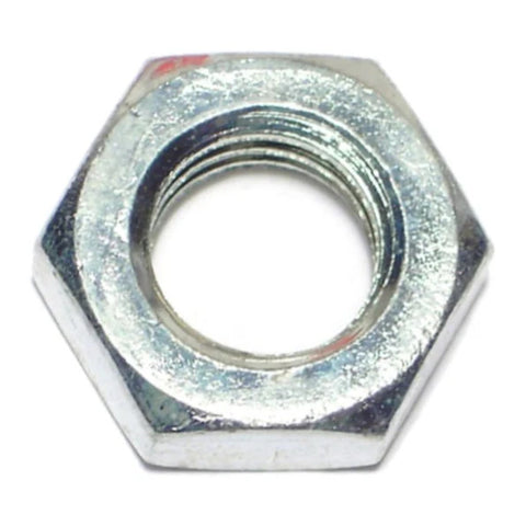 9/16"-12 x 1" Zinc Plated Steel Coarse Thread Hex Jam Nut (80356)