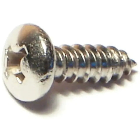 #8 x 1/2" 18-8 Stainless Phillips Pan Head Sheet Metal Screws (82262)