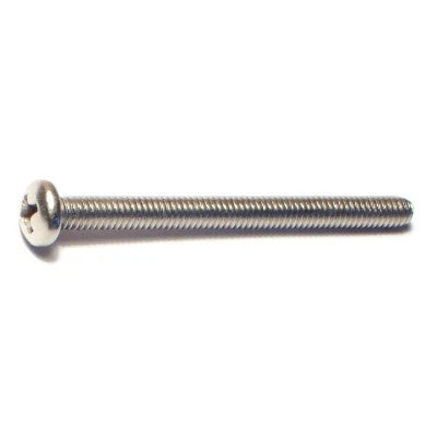 #8-32 x 2" 18-8 Stainless Steel Coarse Thread Phillips Pan Head Machine Screw (82477)