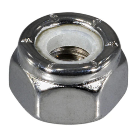 #10-32 Chrome Plated Steel Fine Thread Nylon Insert Lock Nut (87214)