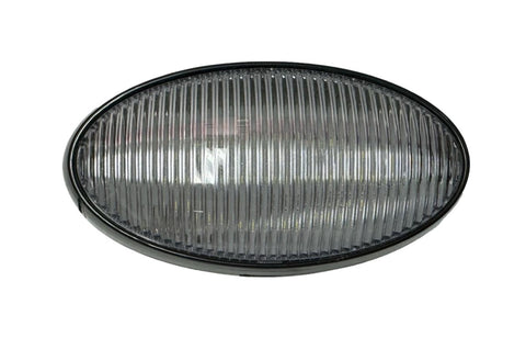 12v LED RV Oval Porch Light - Black Base with White light