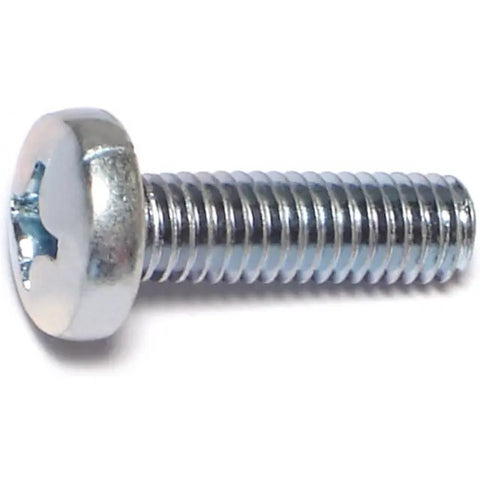 6mm-1.0 x 20mm Zinc Plated Class 4.8 Coarse Thread Phillips Pan Head Machine Screw (82067)