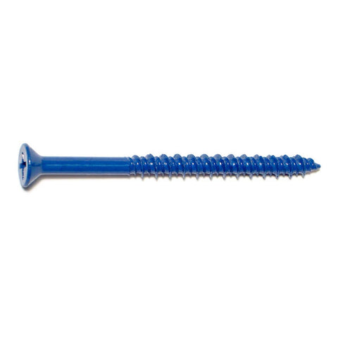 3/16" x 2-3/4" Blue Ruspert Coated Steel Phillips Flat Head Masonry Screws (23338)