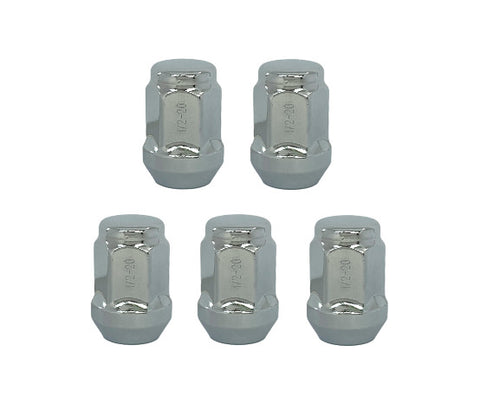 (5 Pack) 1/2" Chrome Lug Nut 1.38" Long Kit