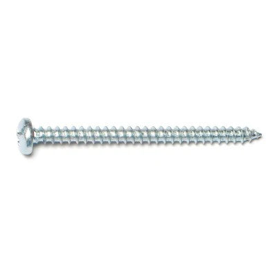 #10 x 2-1/2" Zinc Plated Steel Combo Pan Head Sheet Metal Screws (10145)