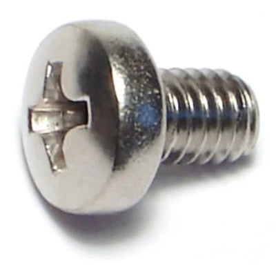 4mm-0.7 x 6mm A2 Stainless Steel Coarse Thread Phillips Pan Head Machine Screws (87252)
