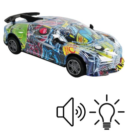 6" Assorted Cartoon Race Car Lights & Music (40-21411)