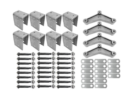 5200 - 7000# Triple Axle Hanger Kit w/3.25" Greaseable Step Down Bolts