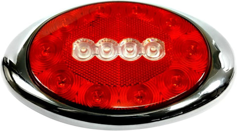 Kaper II L15-0103 Red/Chrome DOT Stop, Turn, Tail, Reflector/Back Up