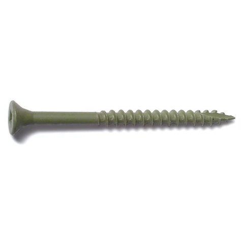 #8 x 2 1/2" Green XL1500 Coated Steel Square Drive Bugle Head Deckselect Deck Screws 1 LB