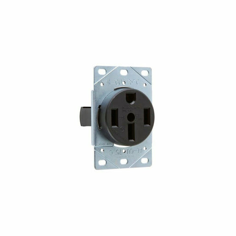 50 Amp 125/250V NEMA 14-50R Flush Mount Outlet for Ranges, Dryers, EV Chargers