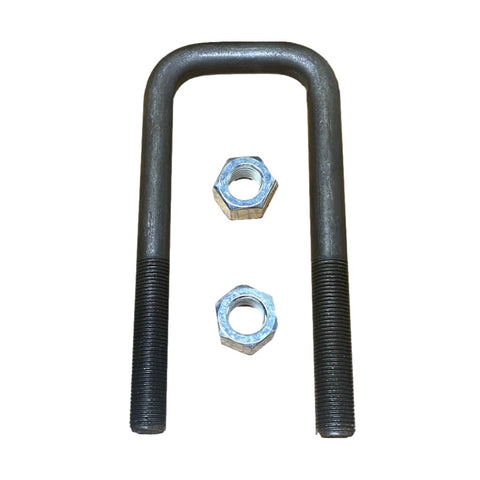 2000# Square U-Bolt 2.06"W x 5.75"L x 9/16" Diameter w/ 2.50"L Fine Thread & 9/16"-18 Locking Nuts (UBS-200575-56F) Kit
