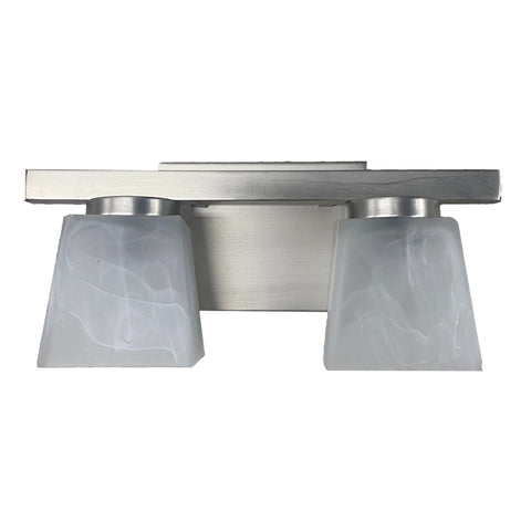 2-Light Brushed Nickel Vanity Light