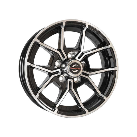 15" x 5 " Black Machined Face Aluminum Trailer Wheel 5 - 4.5