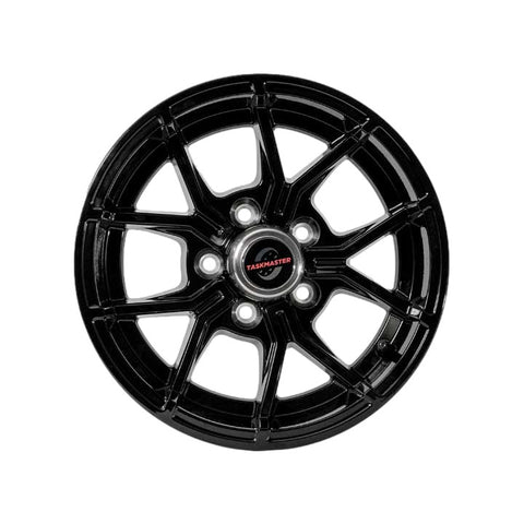 14" x 5.5" Full Paint Black Aluminum Trailer Wheel 5 - 4.5
