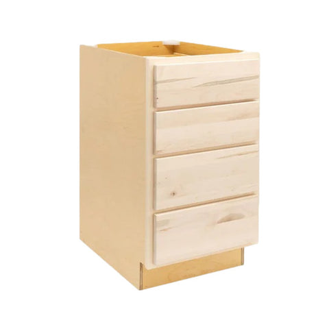 4 Drawer 18" Base Cabinet - Raw Maple