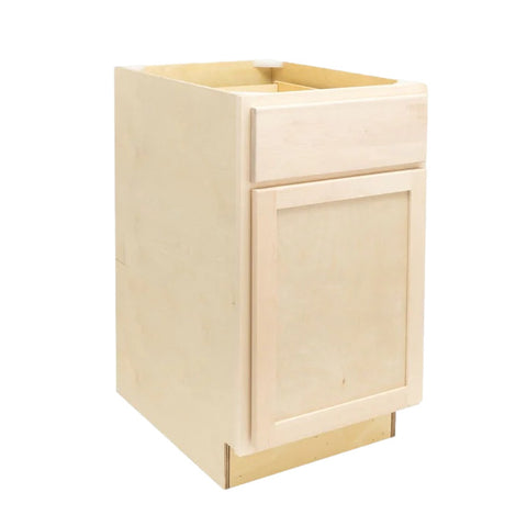 18" Waste Basket Base Cabinet - Raw Maple