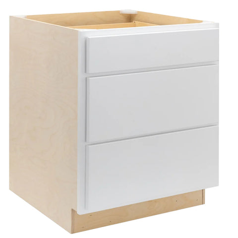3 Drawer 36" Pots and Pans Base Cabinet - Pure White
