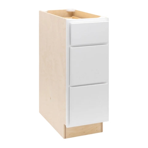 3 Drawer 12" Pots and Pans Base Cabinet - Pure White