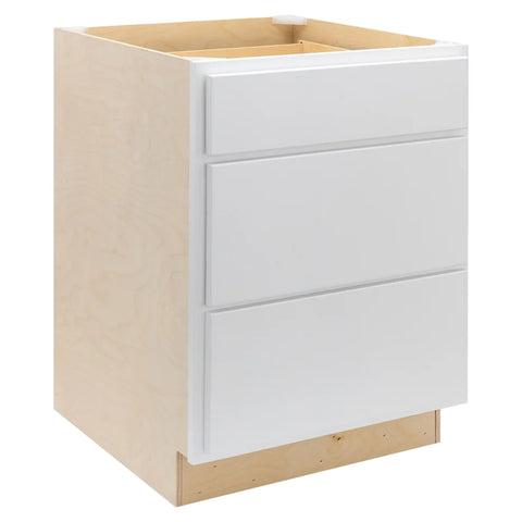 3 Drawer 24" Pots and Pans Base Cabinet - Pure White