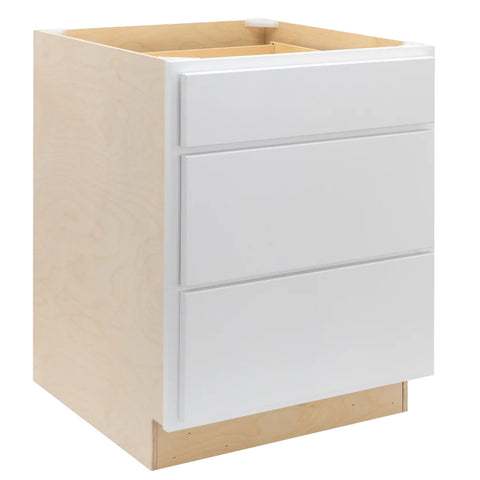 3 Drawer 30" Pots and Pans Base Cabinet - Pure White