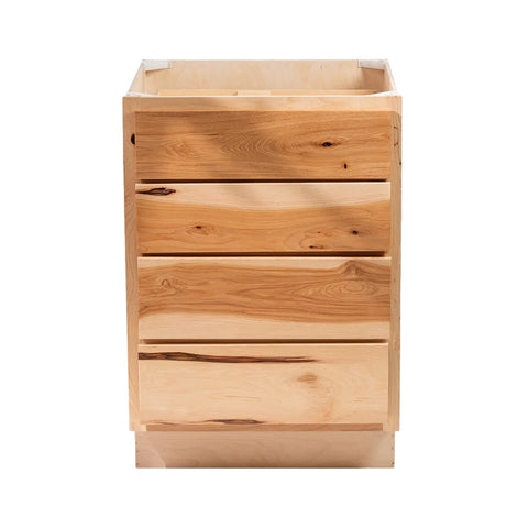 4 Drawer 24" Base Cabinet - Rustic Hickory