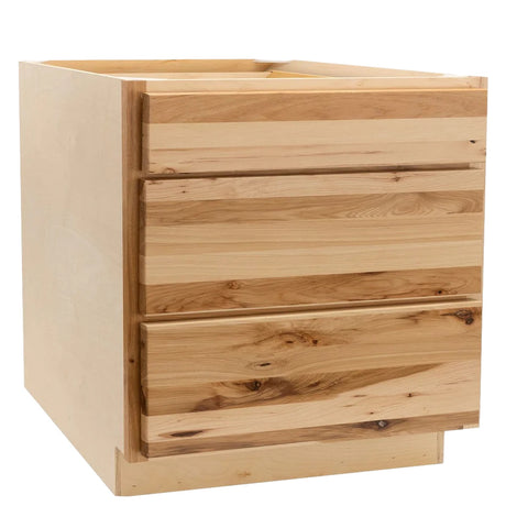 3 Drawer 36" Pots and Pans Base Cabinet - Rustic Hickory