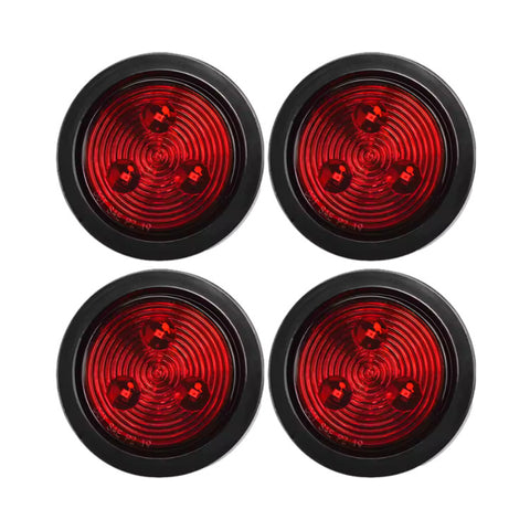 2" Round Marker Clearance Light Red 4 Pack (TL312)