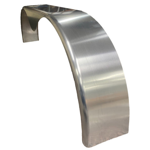 Smooth Aluminum | Tandem Teardrop Fender | 72" L x 9" W x 20" H | for Double Axle Trailer