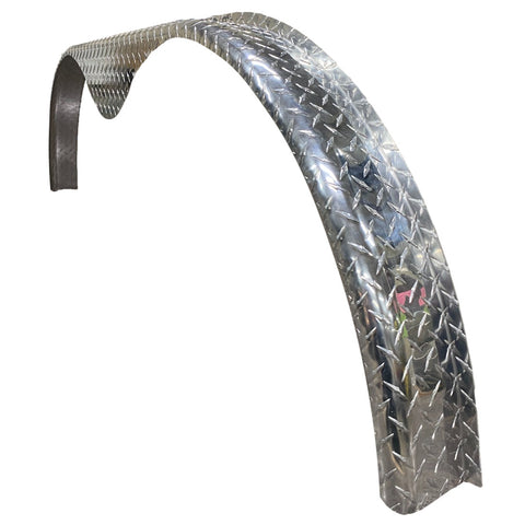 Diamond Plate Aluminum | Tandem Teardrop Fender Flare | 72"L x 4"W x 20"H | for Double Axle Trailer