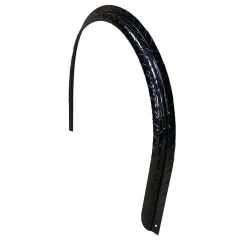 Diamond Plate Aluminum Black | Fender Flare | 36"L x 1"W x 26"H | for Single Axle Trailer