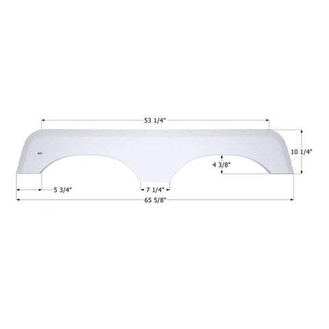 Icon Replacement Tandem Axle Fender Skirt for Jayco RVs 65-5/8" L x 10 - 1/4" H – Polar White (01424)