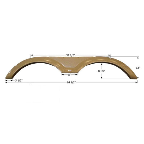 Icon Forest River Tandem Axle Fender Skirt FS2779 64-1/2" L x 12" H – Dark Khaki (12779)