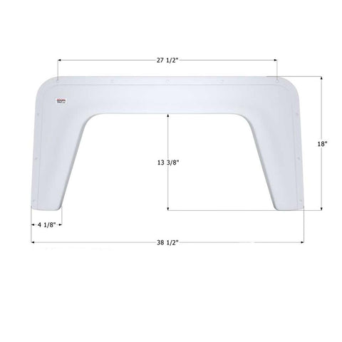 Icon Single Axle Fender Skirt FS377 38-1/2" L x 18" H  – Polar White (00404)