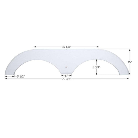 Icon Forest River Tandem Axle Fender Skirt FS2033 70-3/4" L x 15" H  – Polar White (12033)