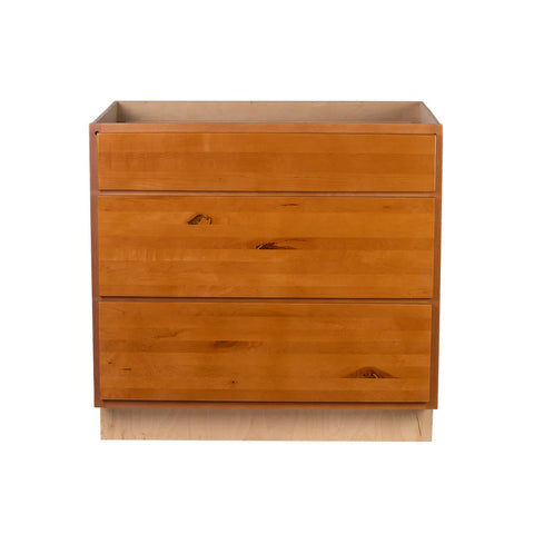 3 Drawer 24" Pots and Pans Base Cabinet - Provincial Stain