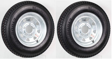 2 Pack | Kenda Load Star | ST175/80D13 | Trailer Tire | Galvanized Spoke | Load Range C | 5 on 4.5" Bolt Pattern